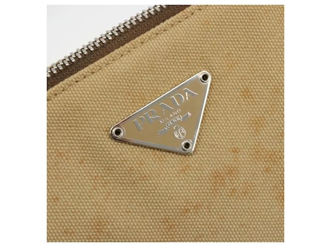 PRADA Tote Bag Canvas Beige Silver - vista 15