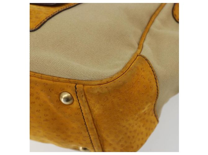 PRADA Hand Bag Canvas Beige Gold - vista 12
