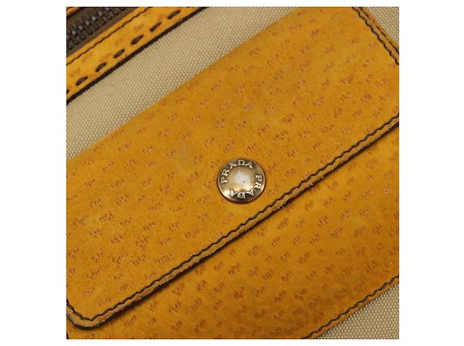 PRADA Hand Bag Canvas Beige Gold - vista 14
