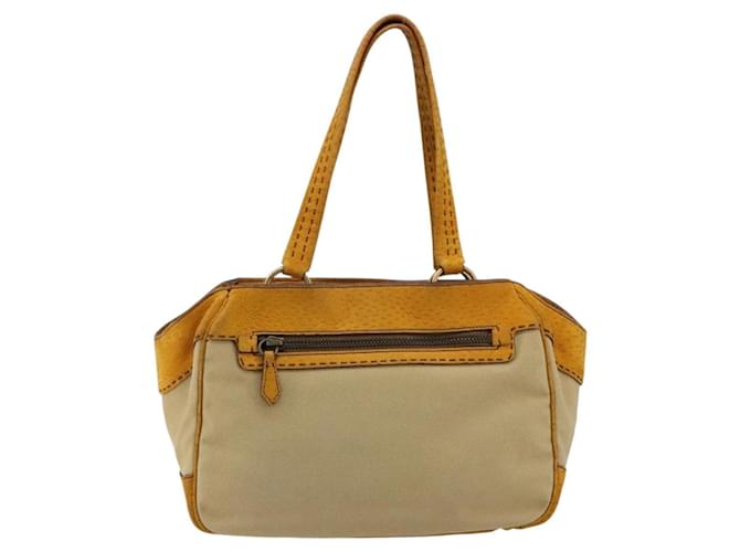 PRADA Hand Bag Canvas Beige Gold - vista 2