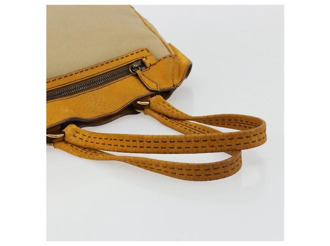 PRADA Hand Bag Canvas Beige Gold - vista 7