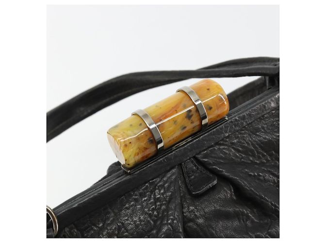 Miu Miu Hand Bag Leather Black Silver - vista 14