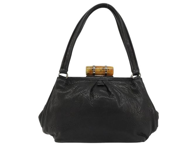 Miu Miu Hand Bag Leather Black Silver - vista 2
