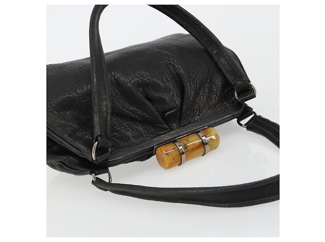 Miu Miu Hand Bag Leather Black Silver - vista 6