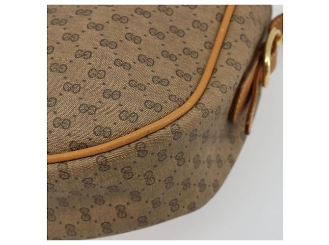 GUCCI Micro GG Supreme Web Sherry Line Shoulder Bag PVC Beige Gold - vista 12