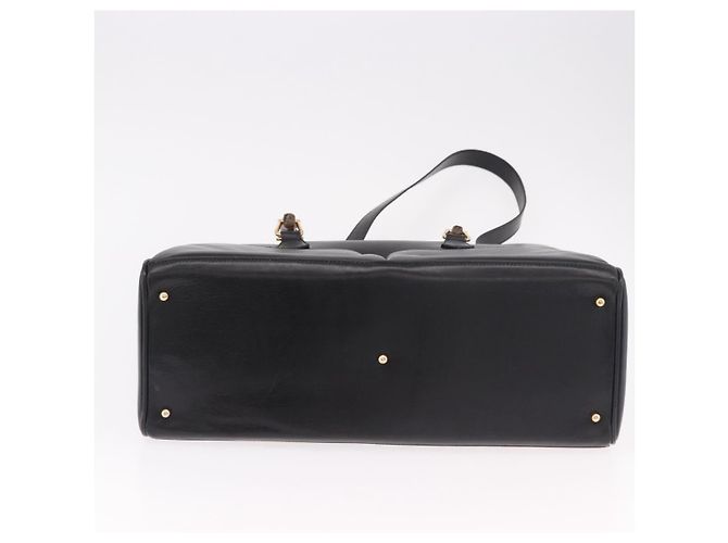 GUCCI Bamboo Hand Bag Leather 2way Black Gold 002 2855 0322 0 - vista 11