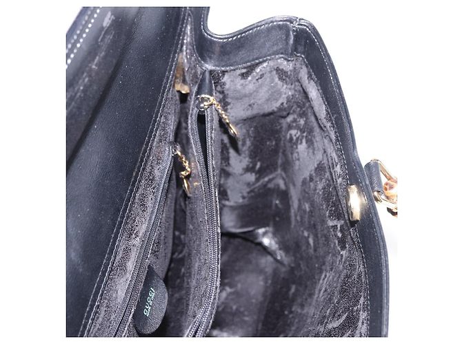GUCCI Bamboo Hand Bag Leather 2way Black Gold 002 2855 0322 0 - vista 18