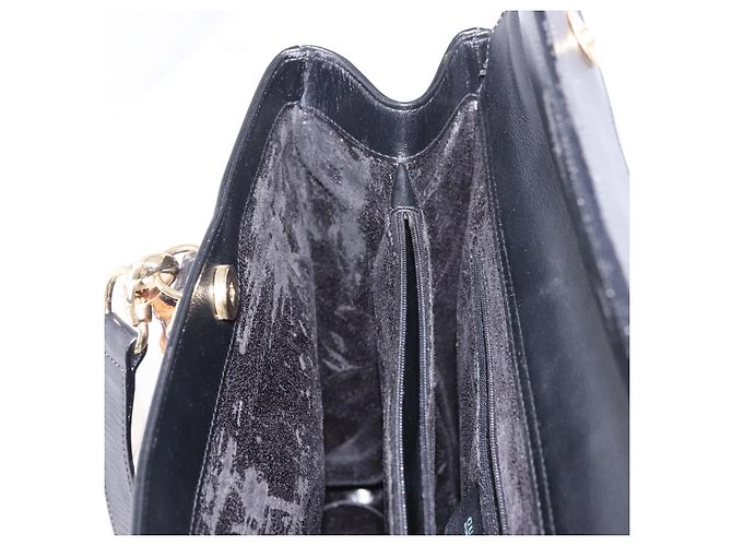 GUCCI Bamboo Hand Bag Leather 2way Black Gold 002 2855 0322 0 - vista 19