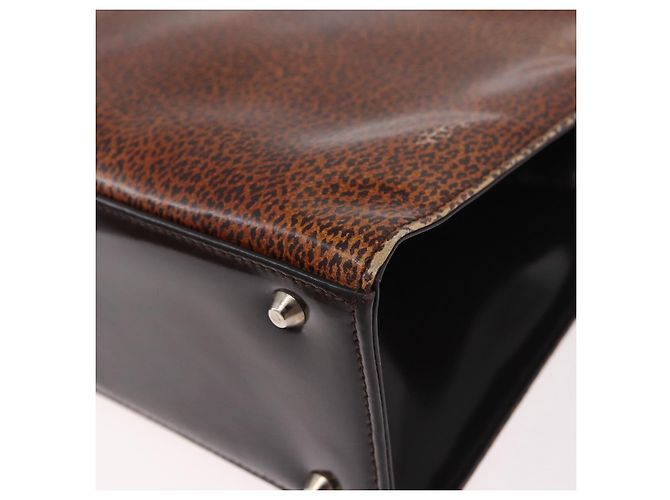 Christian Dior Hand Bag Leather Brown Silver - vista 14