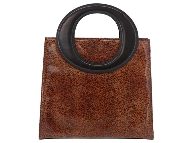 Christian Dior Hand Bag Leather Brown Silver - vista 2