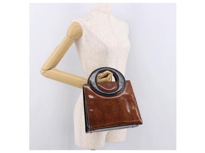 Christian Dior Hand Bag Leather Brown Silver - vista 24