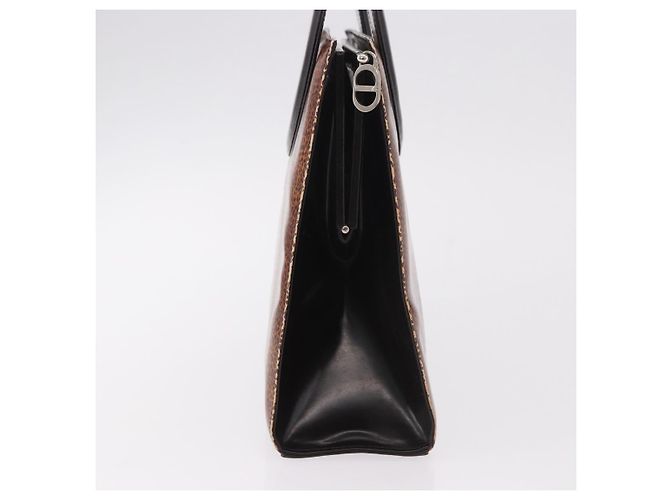 Christian Dior Hand Bag Leather Brown Silver - vista 5