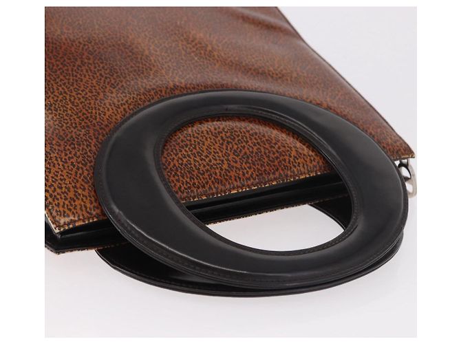 Christian Dior Hand Bag Leather Brown Silver - vista 7