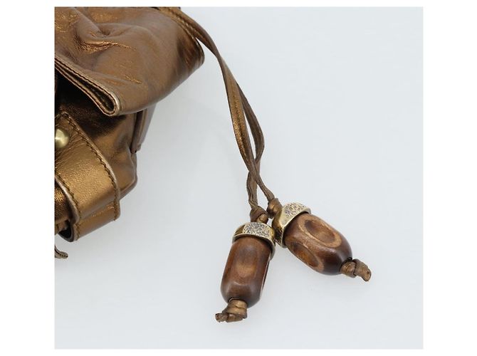SAINT LAURENT Shoulder Bag Leather Bronze Gold - vista 10