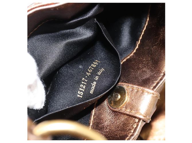 SAINT LAURENT Shoulder Bag Leather Bronze Gold - vista 12