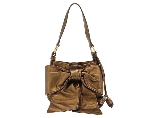 SAINT LAURENT Shoulder Bag Leather Bronze Gold - vista 13