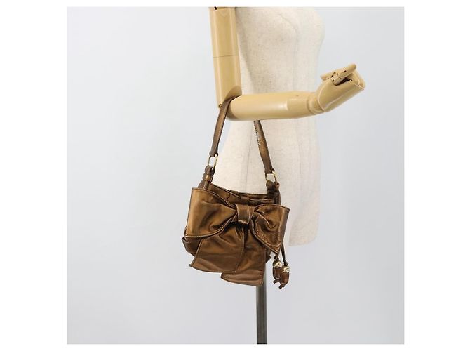 SAINT LAURENT Shoulder Bag Leather Bronze Gold - vista 23