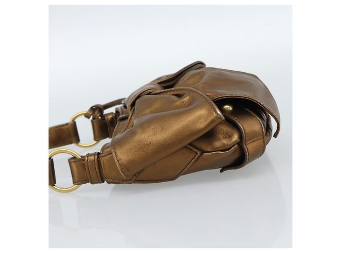 SAINT LAURENT Shoulder Bag Leather Bronze Gold - vista 3