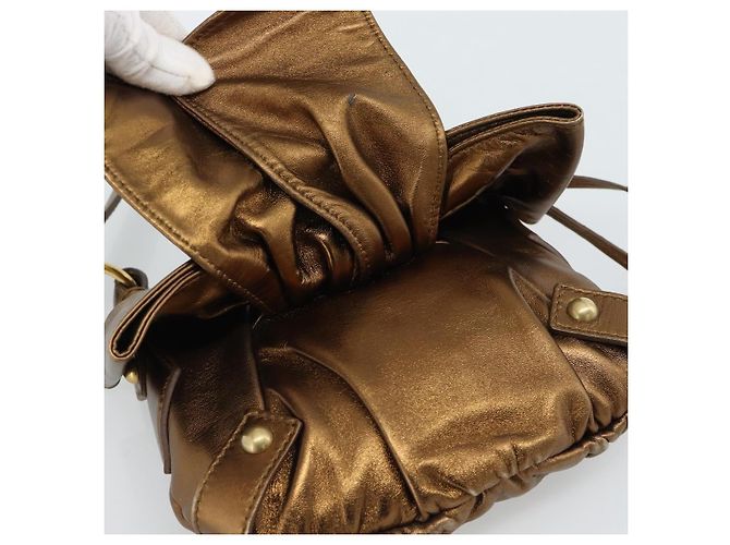 SAINT LAURENT Shoulder Bag Leather Bronze Gold - vista 9