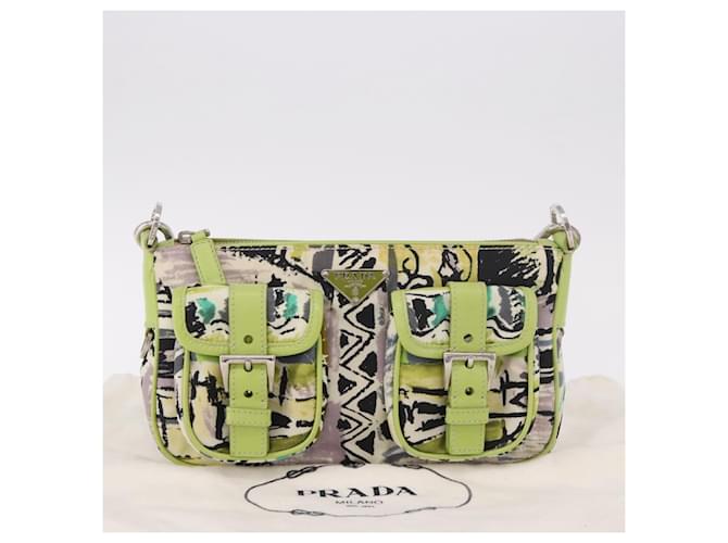 PRADA Shoulder Bag Nylon Green Silver - vista 12