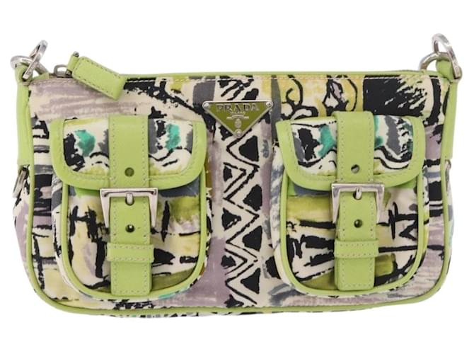 PRADA Shoulder Bag Nylon Green Silver - vista 13