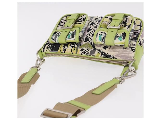 PRADA Shoulder Bag Nylon Green Silver - vista 6