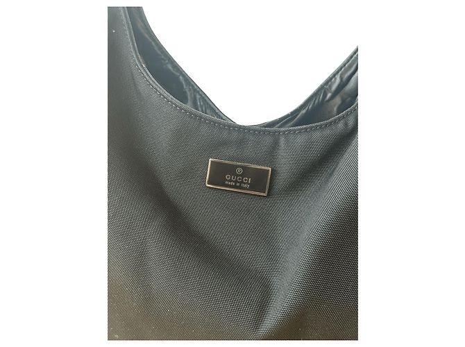 Autre Marque Borsa a tracolla Gucci in nylon e pelle nera Nero - vista 2