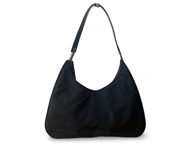 Autre Marque Borsa a tracolla Gucci in nylon e pelle nera Nero - vista 3