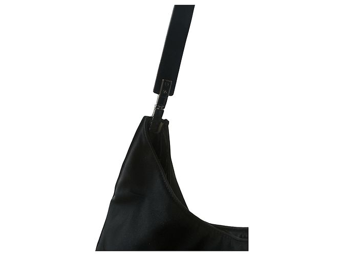 Autre Marque Borsa a tracolla Gucci in nylon e pelle nera Nero - vista 4