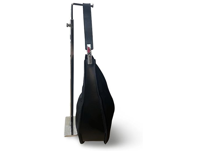 Autre Marque Borsa a tracolla Gucci in nylon e pelle nera Nero - vista 6
