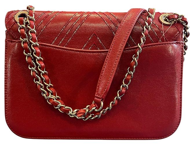 Borsa Chanel Large Chevron Sheepskin Subtle Flap 2017 - vista 4
