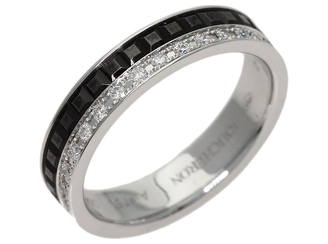 Boucheron Ehering aus 18K Weißgold mit schwarzen Diamanten - Ansicht 2