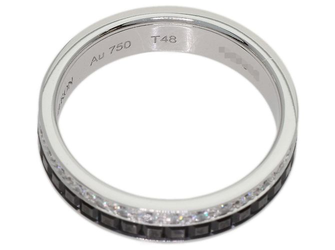 Boucheron Ehering aus 18K Weißgold mit schwarzen Diamanten - Ansicht 5