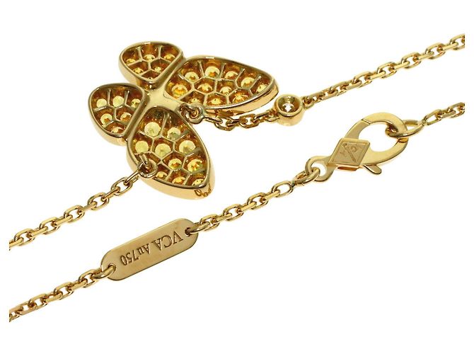 Collana Van Cleef & Arpels de Papillon Zaffiro Giallo e Diamanti - vista 2