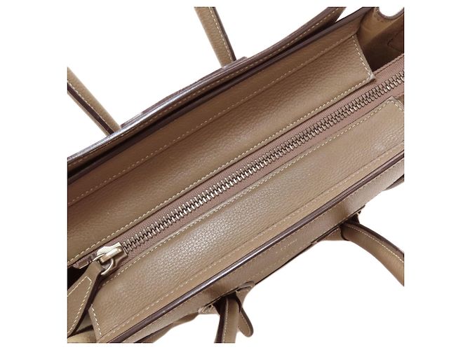 Céline Borsa a mano Celine Luggage Micro in vitello grigio Marrone - vista 10