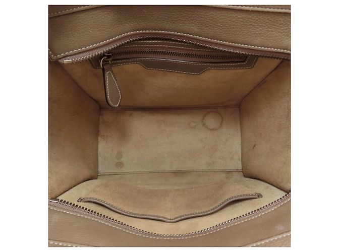 Céline Borsa a mano Celine Luggage Micro in vitello grigio Marrone - vista 5