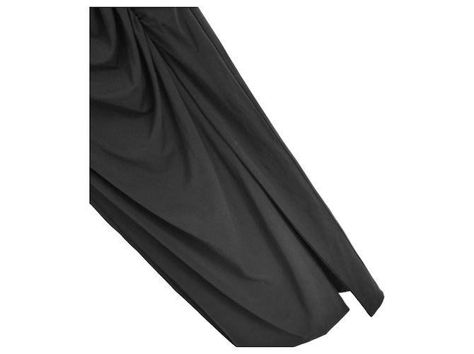 Autre Marque Federica Tosi Schwarzes Gerafftes Midikleid - Ansicht 3