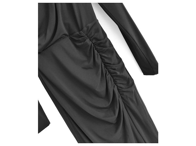 Autre Marque Federica Tosi Schwarzes Gerafftes Midikleid - Ansicht 4