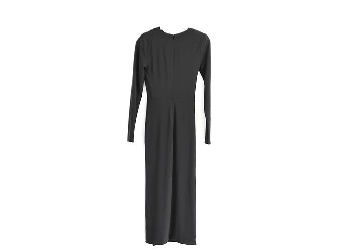 Autre Marque Federica Tosi Schwarzes Gerafftes Midikleid - Ansicht 6