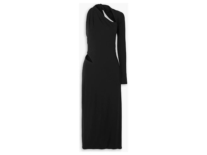 Versace Abito Midi Monospalla con Cutout Primavera 2023 - Nero - vista 2