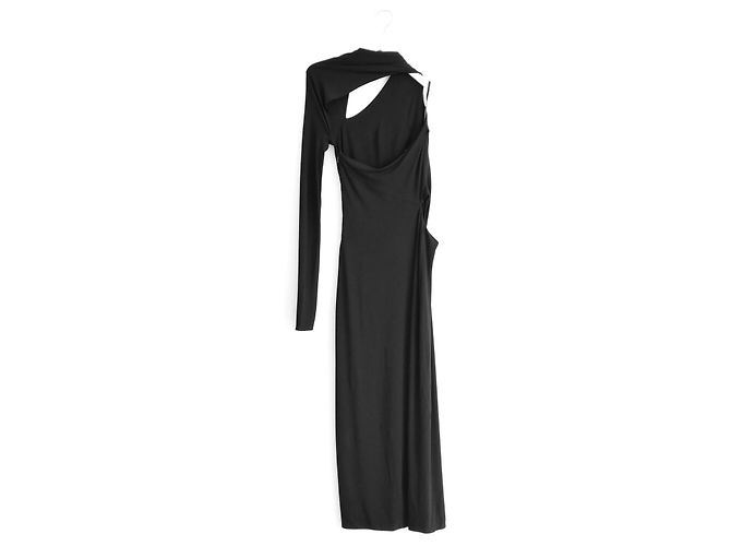 Versace Abito Midi Monospalla con Cutout Primavera 2023 - Nero - vista 9
