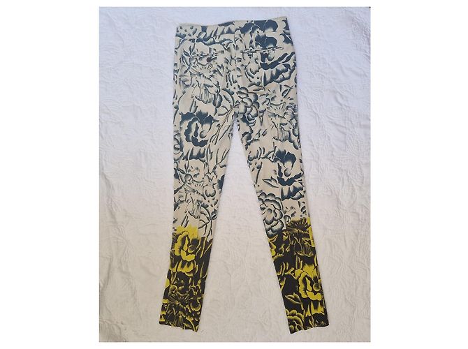 Pantalones Etro Estampado Floral Beige Amarillo Verde oscuro - vista 4