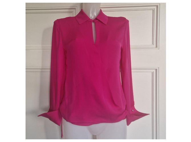 Blusa cruzada de seda Carolina Herrera Rosa - vista 4