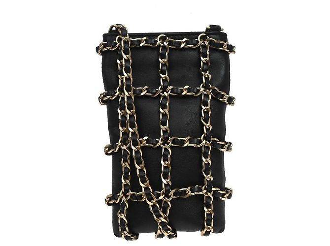 Clutch Chanel Tech Me Out con catena in pelle d'agnello Nero - vista 2