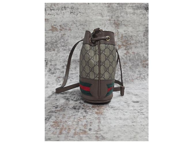 Gucci Ophidia Borsa a Secchiello in Tela Monogram GG Verde - vista 2