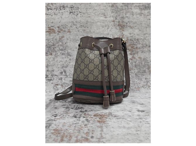 Gucci Ophidia Borsa a Secchiello in Tela Monogram GG Verde - vista 3