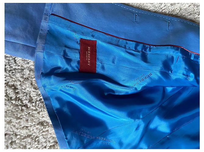 Giacca Burberry Blu in Seta e Cotone - vista 3