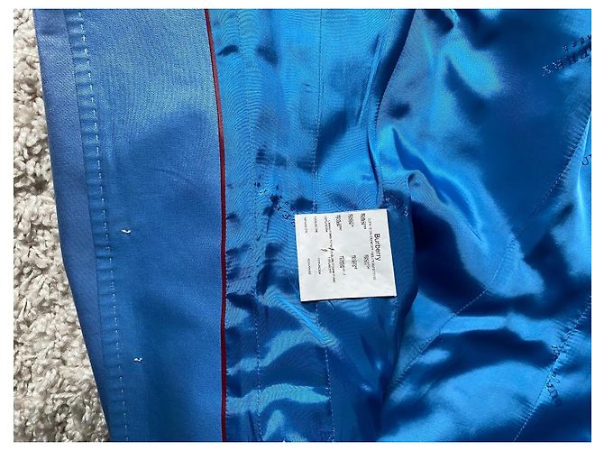 Giacca Burberry Blu in Seta e Cotone - vista 5