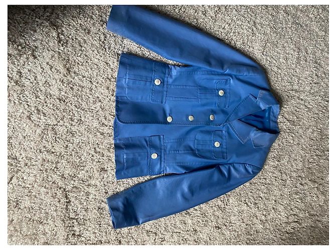 Giacca Burberry Blu in Seta e Cotone - vista 7