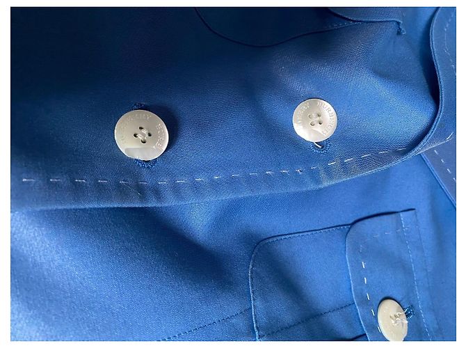 Giacca Burberry Blu in Seta e Cotone - vista 8